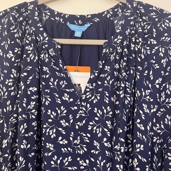 Draper James | floral leaves tiered ruffle hem Tie Waist dress Women’s size XXL - Picture 6 of 10